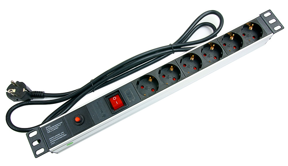 Cabeus PDU-6P-F-2EU Блок евророзеток для 19 Cabeus PDU-6P-F-2EU Блок евророзеток для 19