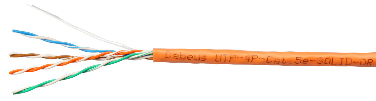 Cabeus UTP-4P-Cat.5e-SOLID-OR Кабель витая пара UTP (U/UTP), категория 5e, 4 пары 0,51мм (24 AWG), одножильный, оранжевый (305 м) Cabeus UTP-4P-Cat.5e-SOLID-OR Кабель витая пара UTP (U/UTP), категория 5e, 4 пары 0,51мм (24 AWG), одножильный, оранжевый (305 м)