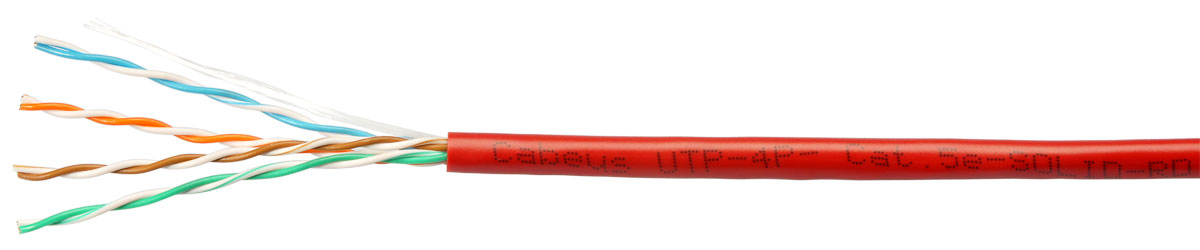 Cabeus UTP-4P-Cat.5e-SOLID-RD Кабель витая пара UTP (U/UTP), категория 5e, 4 пары 0,51мм (24 AWG), одножильный, красный (305 м) Cabeus UTP-4P-Cat.5e-SOLID-RD Кабель витая пара UTP (U/UTP), категория 5e, 4 пары 0,51мм (24 AWG), одножильный, красный (305 м)