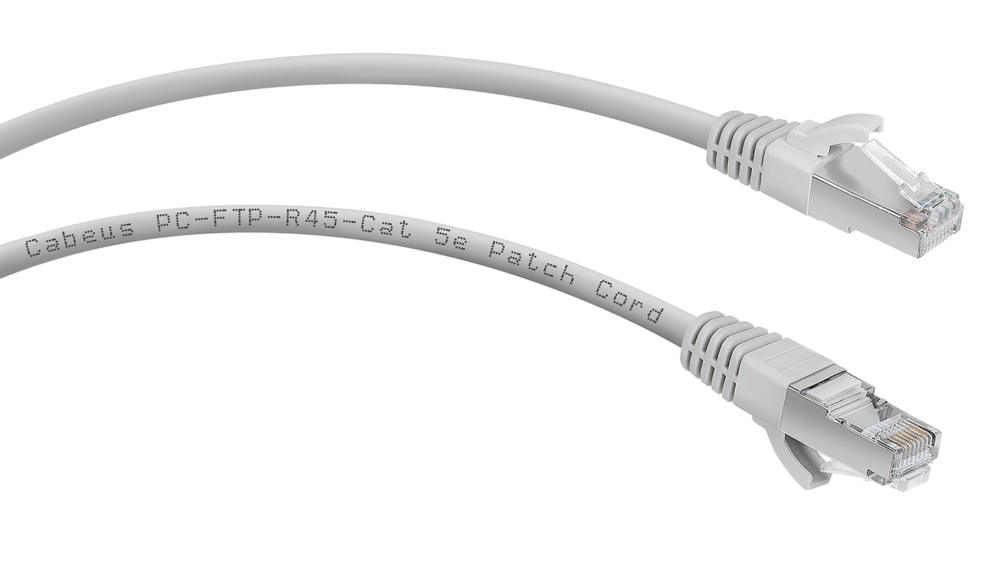 Cabeus PC-UTP-RJ45-Cat.5e Патч-корд UTP, категория 5e, экранированный, серый Cabeus PC-FTP-RJ45-Cat.5e Патч-корд UTP, категория 5e, экранированный, серый