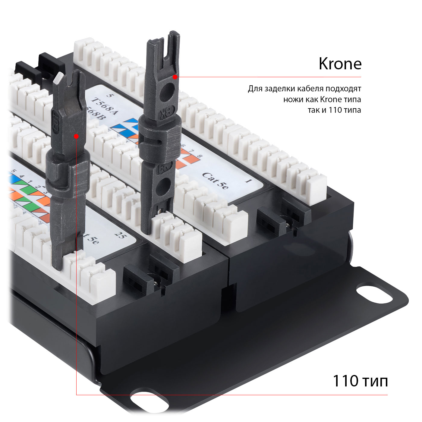 Cabeus PL-48-Cat.5e-Dual IDC Патч-панель 19